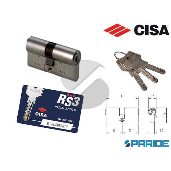 CILINDRO DOPPIO RS3 L 71 0B310-12-0-12-00 CISA C=4...