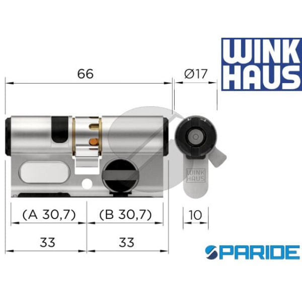 CILINDRO MECCATRONICO DOPPIO L 60 BLUECOMPACT WINKHAUS A=30 B=30