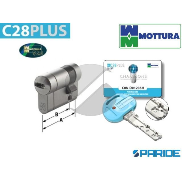 CILINDRO MEZZO L 40 C28PLUS MOTTURA B=30 NICHELATO