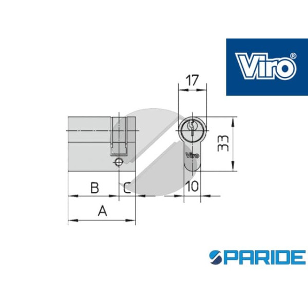 CILINDRO MEZZO L 41 772 OTTONE VIRO A=33 B=8