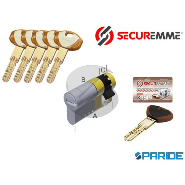 CILINDRO MEZZO L 55 EVOK38P TOP SECUREMME B=45 C=1...