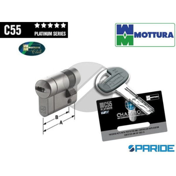 CILINDRO MEZZO L 60 C55 MOTTURA B=50 NICHELATO