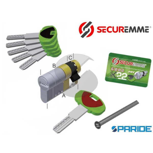 CILINDRO MEZZO L 65 EVOK22 TOP SECUREMME B=55 C=10...