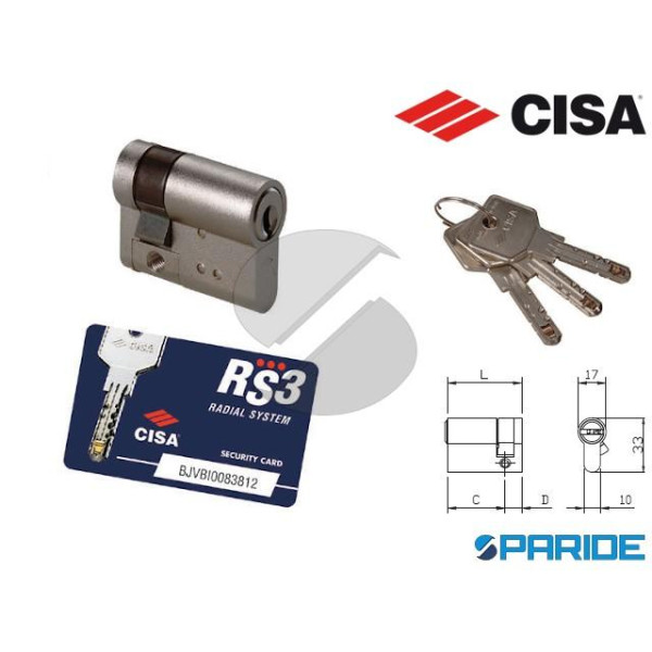 CILINDRO MEZZO RS3 L 41 0B314-02-0-12-CL CISA C=31...