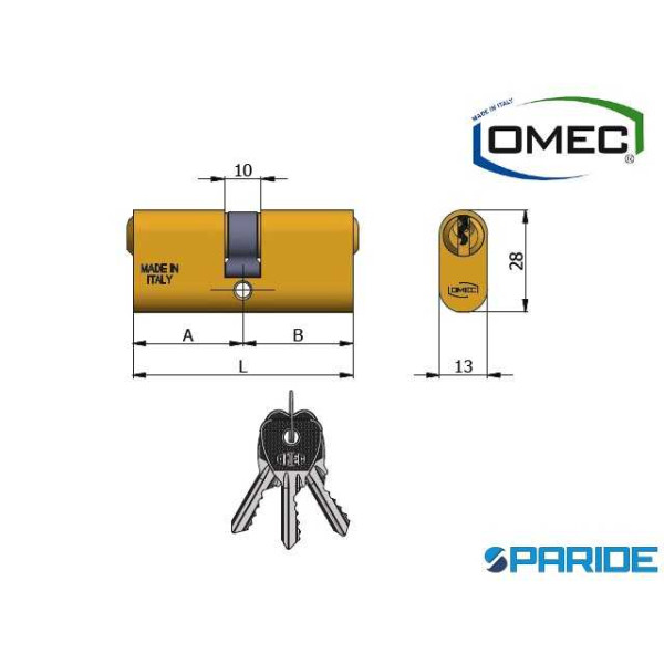 CILINDRO OVALE L 106 140 13 OTTONE OMEC 53 53