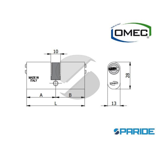 CILINDRO OVALE L 70 240 35 35 OMEC ALLUMINIO A=35 B=35