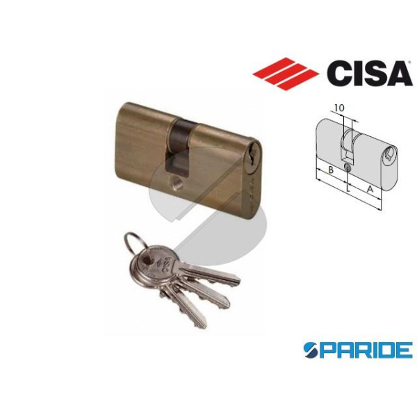 CILINDRO OVALE L 80 08210 18 OTTONE CISA A=40 B=40...