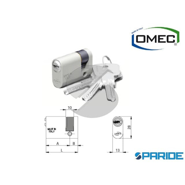CILINDRO OVALE MEZZO L 40 241 30 10 OMEC NICHELATO...