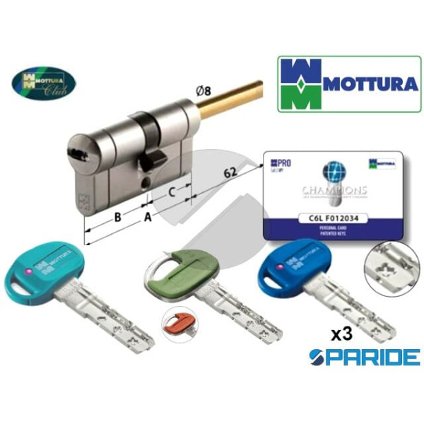 CILINDRO PER POMOLO L 70 CHAMPIONS PRO MOTTURA ARM...