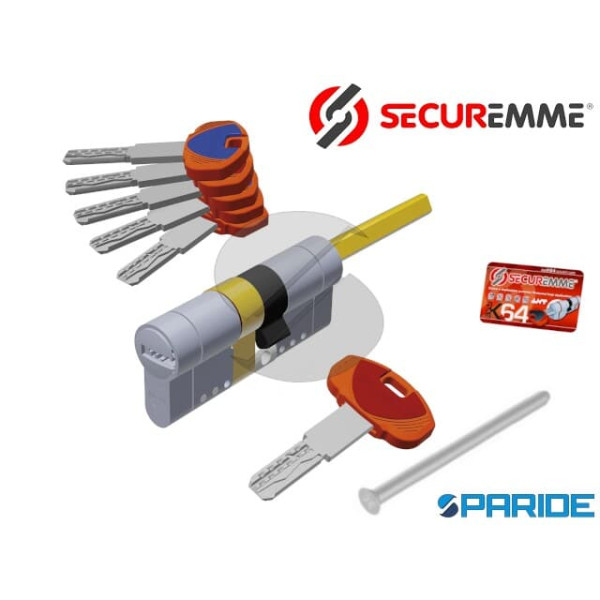 CILINDRO PER POMOLO L 80 EVOK64 TOP SECUREMME B=30 C=50 NICHELATO