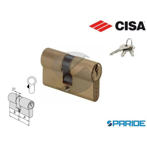 CILINDRO SAGOMATO DOPPIO L 73 0G300 14 OTTONE A=30...