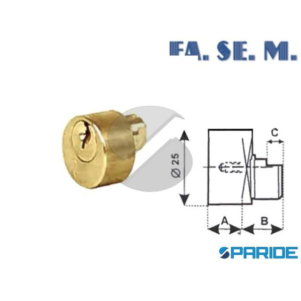 CILINDRO TONDO 7011 FASEM A 13 MM D 25 MM OTTONE