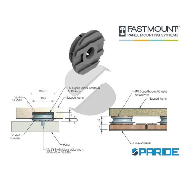 CLIP MASCHIO VL-M3 FASTMOUNT PER ASSEMBLAGGIO PANNELLI FASTMOUNT