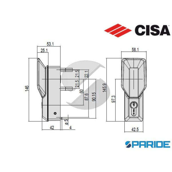 COMANDO ESTERNO POMOLO FISSO ALPHA 07A78 35 0 CISA DA APPLICARE