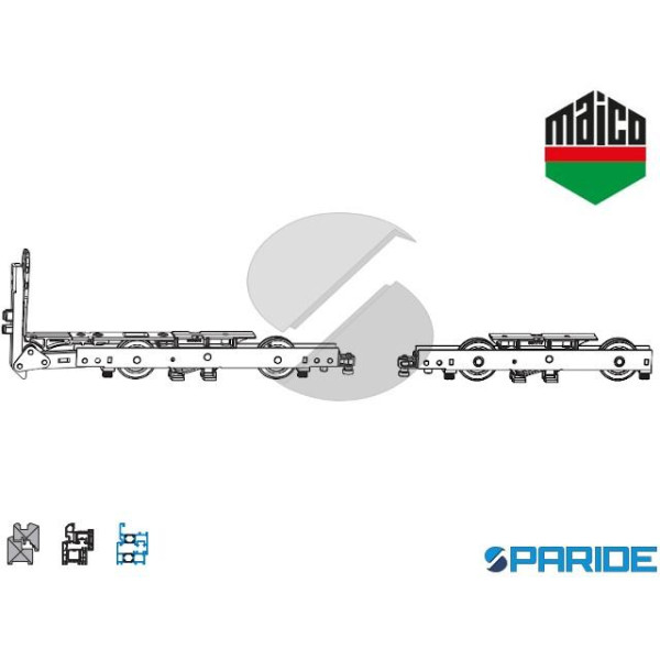 CONFEZIONE CARRELLI 22X42 HS 300 KG 105509 CON SPAZZOLE SENZA ACCESSORI