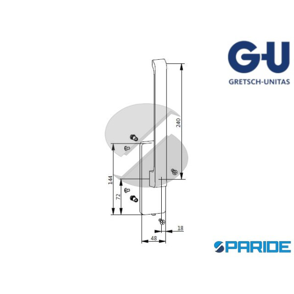 CONFEZIONE MANIGLIA DIRIGENT K-12920-00-R-3 DX OTTONE SATINATO PER SCORREVOLE PARALLELO GU