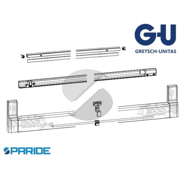 CONFEZIONE PROFILI 966\200 ALLUMINIO EV1 GU SCORREVOLI PARALLELI LBB 851-1100 MM