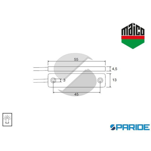 CONTATTO MAGNETICO PIATTO 3 MT 473010 MAICO PROTEZ...