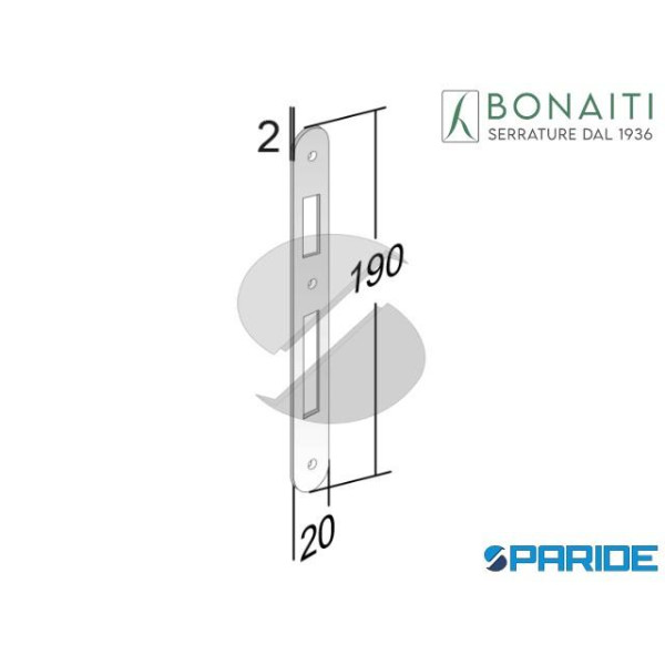 CONTROPIASTRA 200 PATENT PICCOLA BONAITI CROMO OPA...