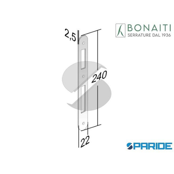 CONTROPIASTRA 341 BONAITI CROMO SATINATO PER SERRA...