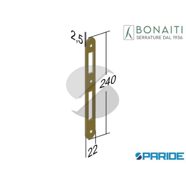 CONTROPIASTRA 341 BONAITI OTTONE LUCIDO PER SERRAT...