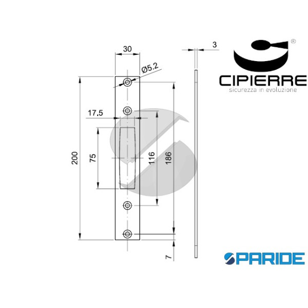 CONTROPIASTRA DEVIATORE BUNKER 4109 CIPIERRE ACCIAIO INOX SATINATO