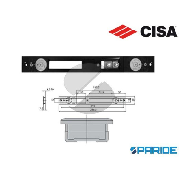 CONTROPIASTRA IN METALLO 06463 24 CISA NERA  PER S...