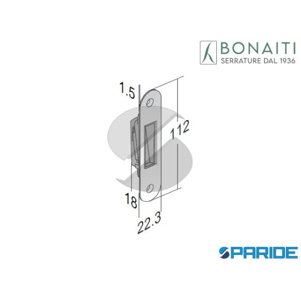 CONTROPIASTRA MAGNETICA GS86 CROMO SATINATO F 22 4...
