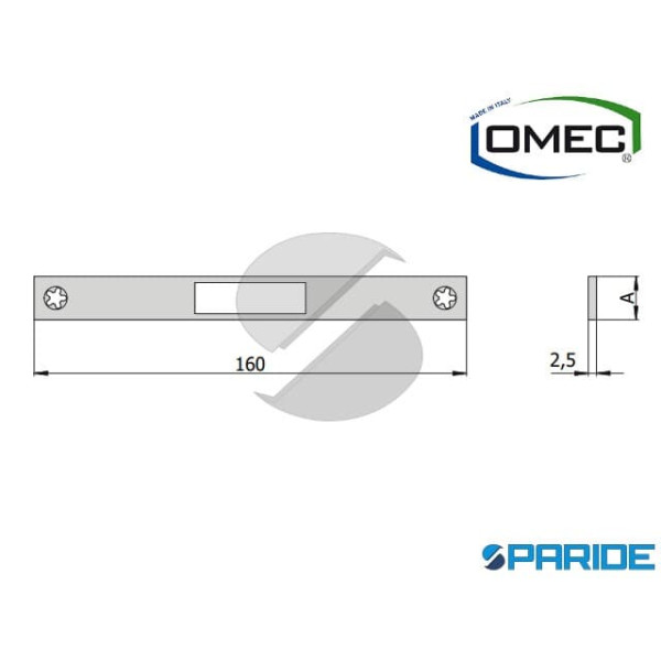 CONTROPIASTRA PIANA ACCIAIO CROMATO 02213X OMEC F ...