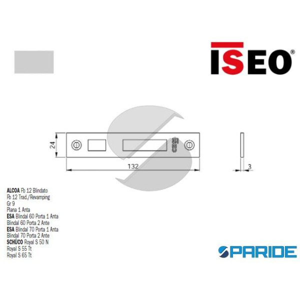 CONTROPIASTRA PIANA ARROTONDATA INOX 038220 ISEO P...