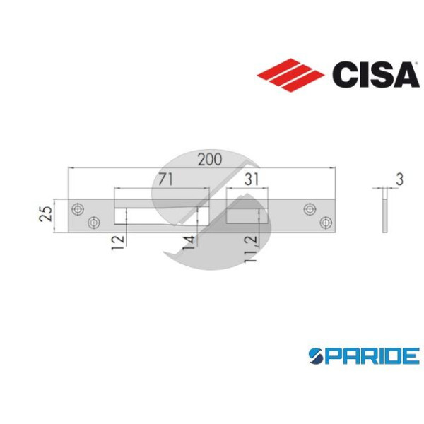 CONTROPIASTRA PIANA INOX 06461 11 0 CISA