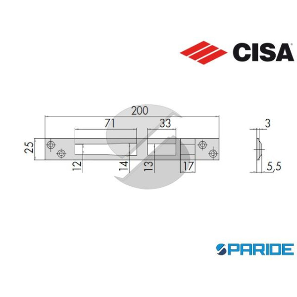 CONTROPIASTRA PIANA INOX 06462 01 0 CISA