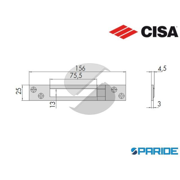 CONTROPIASTRA PIANA INOX 06462 20 0 CISA