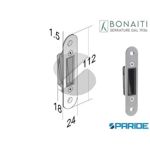 CONTROPIASTRA R97 REGOLABILE BONAITI CROMO SATINAT...