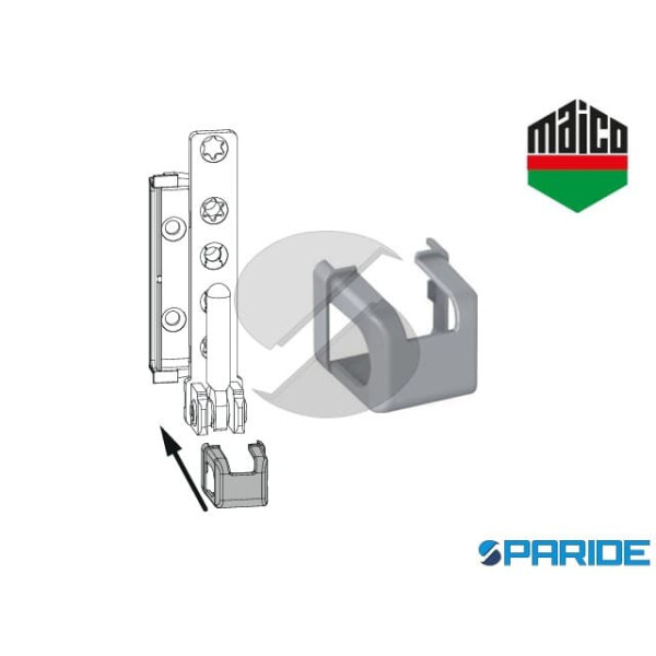 COPERTURA CERNIERA ANGOLARE DOPPIA TAZZA PVC E IN APPOGGIO 43566 MAICO ARGENTO