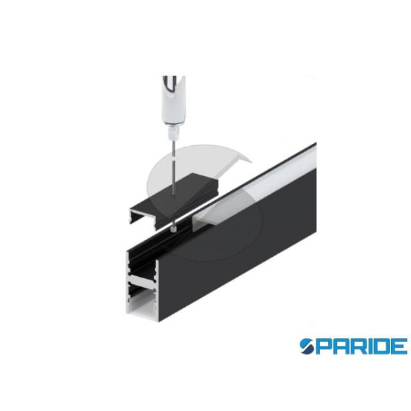 COPPIA GRAFFETTE ALLUMINIO L 50 MM PER FISSAGGIO PROFILO LED A SOSPENSIONE