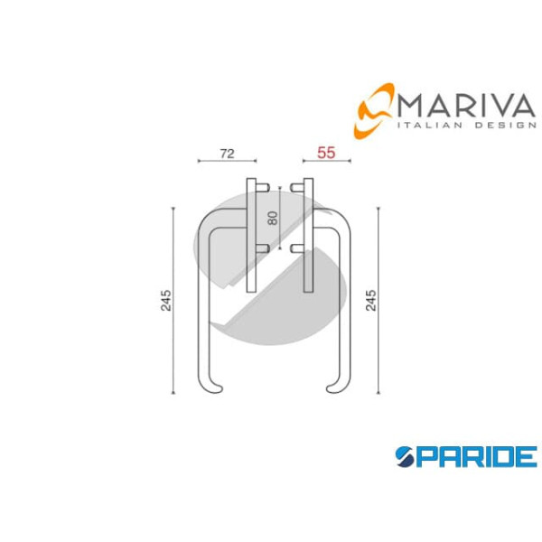 COPPIA MANIGLIONE ROYAL 2004CSCS YALE CROMO SATINATO MARIVA