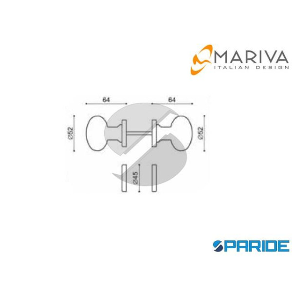 COPPIA POMOLI LUX D 45 MM 155C CROMO SATINATO SM MARIVA