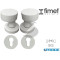 COPPIA POMOLI PIANI D 52 MM 327GK CON ROSETTA TONDA BIANCO OPACO BOCCHETTA FORO YALE FIMET