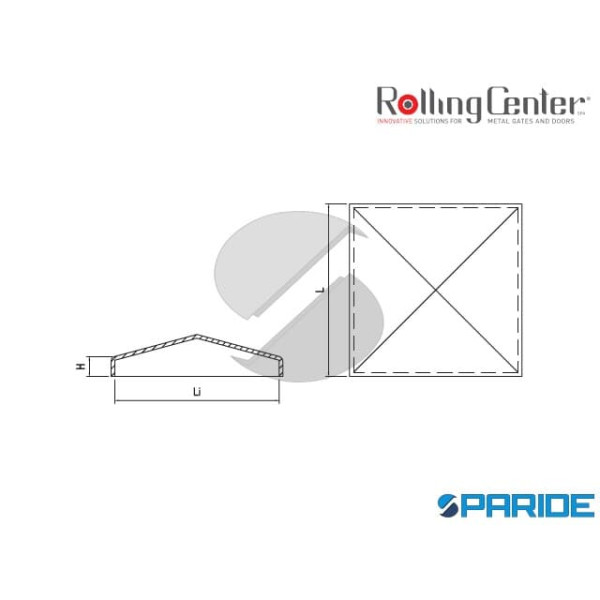 COPRICOLONNA CAP8Z QUADRO ZINCATO CON BORDO ROLLING CENTER