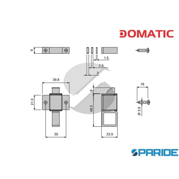 CRICCHETTO IN ALLUMINIO C3212 BIANCO DOMATIC