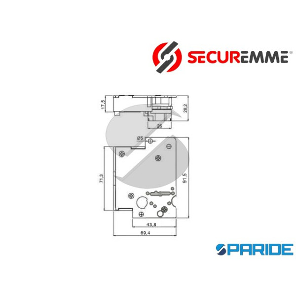 CUORE DI RICAMBIO DOPPIA MAPPA SECURMAP24 SECUREMME SINISTRO 4 MANDATE CORSA 40 MM 5 CH