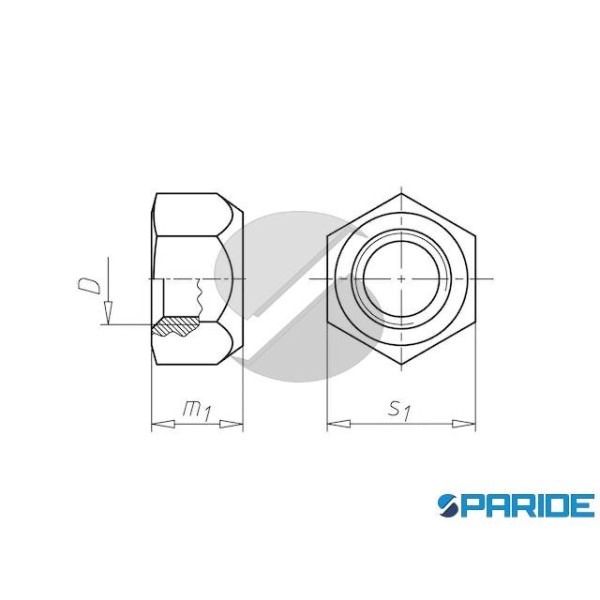 DADO AUTOGRIPPANTE INOX A2 M10 DIN 980 UNI 7042