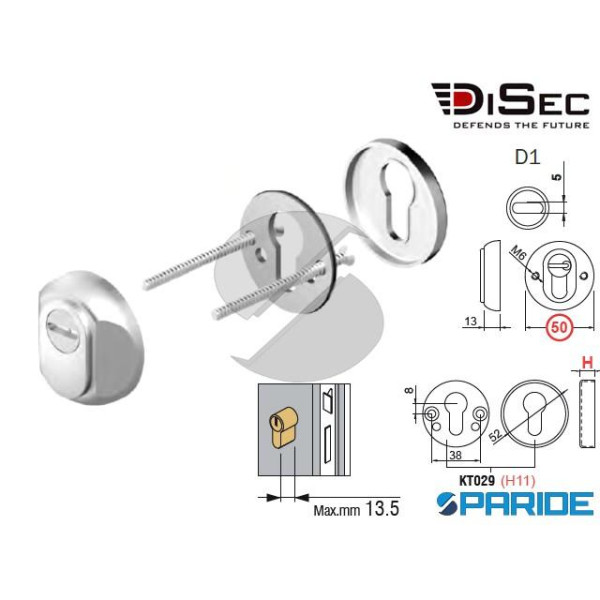 DEFENDER D 50 MM OR10D1R DISEC ROUND GUARD CROMO S...