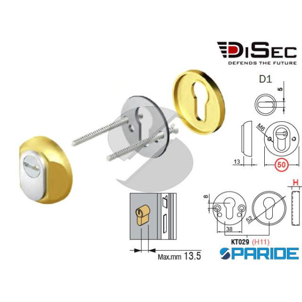 DEFENDER D 50 MM OR10D1R DISEC ROUND GUARD OTTONE ...