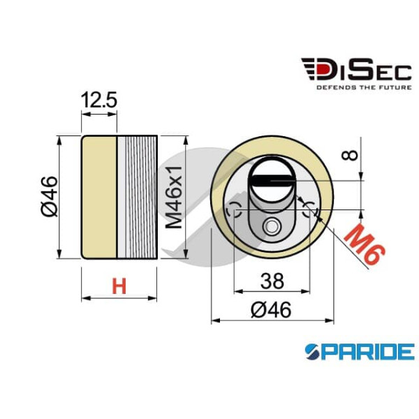 DEFENDER MAGNETICO MR460 DISEC MR46020D1IT CROMO SATINATO H 20 D 46 MM