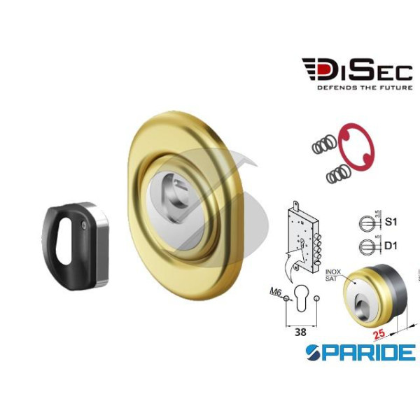 DEFENDER MAGNETICO MR500F DISEC MR500F25D1IL OTTONE LUCIDO H 25 MM