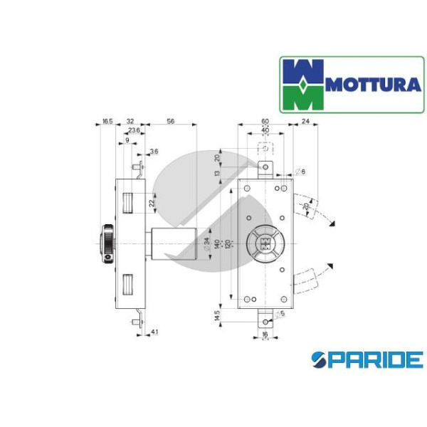 DEVIATORE ANTE E PERSIANE 35370N00 MOTTURA CON POMOLO