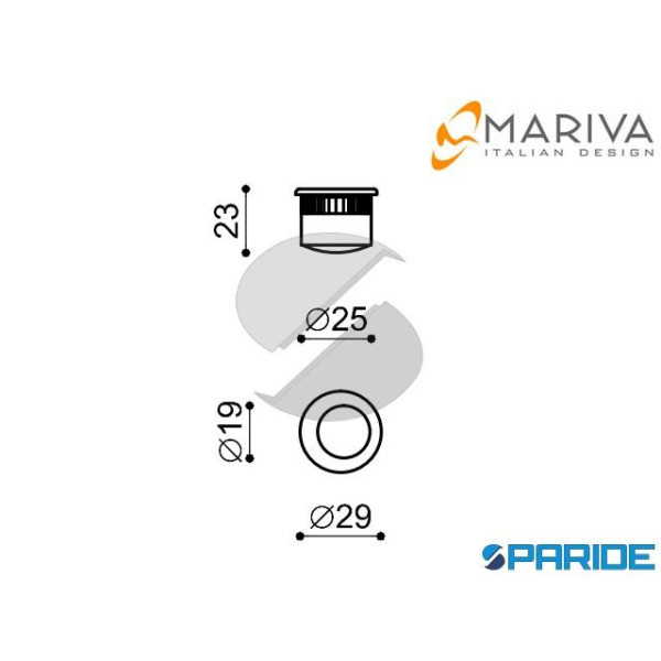 DITALE DI TRASCINAMENTO 2061 D 25 CROMO SATINATO MARIVA