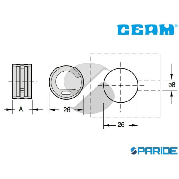ECCENTRICO D 26X10,5 MM ZINCOCROMATO 500 CEAM
